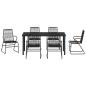 Preview: 7-teiliges Garten Essbereich Set Schwarz PVC Rattan