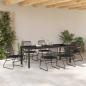 Preview: Garten Essgruppe 7 stk. Schwarz Pulverbeschichteter Stahl