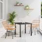 Preview: ARDEBO.de - 3-teiliges Garten-Essset Braun Poly Rattan