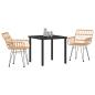 Preview: 3-teiliges Garten-Essset Braun Poly Rattan