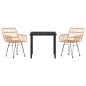 Preview: 3-teiliges Garten-Essset Braun Poly Rattan