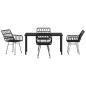 Preview: Garten Essgruppe 5 pcs Schwarz Pulverbeschichteter Stahl