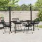 Preview: ARDEBO.de - 5-teilige Garten-Essgruppe Schwarz Poly Rattan