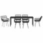 Preview: 7-teiliges Garten-Essset Schwarz Poly Rattan