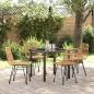 Preview: ARDEBO.de - 5-teiliges Garten-Ess-Set Brauner Poly Rattan