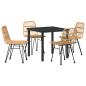 Preview: 5-teiliges Garten-Ess-Set Brauner Poly Rattan