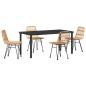 Preview: 5-teiliges Garten-Essgruppe Braun Poly Rattan