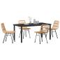 Preview: 5-teiliges Garten-Essgruppe Braun Poly Rattan