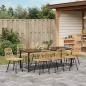 Preview: Garten Essgruppe 9 stk. Braun Pulverbeschichteter Stahl