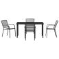 Preview: 5-teiliges Garten-Esszimmer-Set Anthrazit Stahl