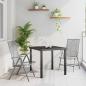 Preview: ARDEBO.de - 3-teiliges Garten-Esszimmer-Set Anthrazit Stahl