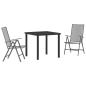 Preview: 3-teiliges Garten-Esszimmer-Set Anthrazit Stahl