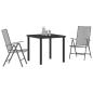 Preview: 3-teiliges Garten-Esszimmer-Set Anthrazit Stahl