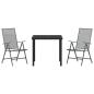 Preview: 3-teiliges Garten-Esszimmer-Set Anthrazit Stahl