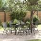 Preview: ARDEBO.de - 7-teiliges Gartentisch-Set Anthrazit Stahl