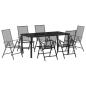 Preview: 7-teiliges Gartentisch-Set Anthrazit Stahl