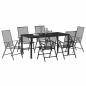 Preview: 7-teiliges Gartentisch-Set Anthrazit Stahl