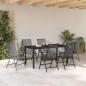 Preview: 7-teiliges Gartentisch-Set Anthrazit Stahl