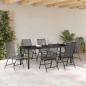Preview: ARDEBO.de - 7-teiliges Garten-Ess-Set Anthrazit Stahl