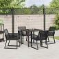 Preview: 5-teiliges Garten-Essenset Schwarzes Poly-Rattan