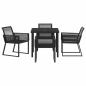 Preview: 5-teiliges Garten-Essenset Schwarzes Poly-Rattan