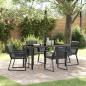 Preview: ARDEBO.de - 5-teiliges Garten-Esszimmer-Set Schwarz Poly-Rattan