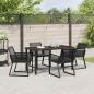 Preview: 5-teiliges Garten-Esszimmer-Set Schwarz Poly-Rattan