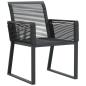 Preview: 5-teiliges Garten-Esszimmer-Set Schwarz Poly-Rattan