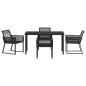 Preview: 5-teiliges Garten-Esszimmer-Set Schwarz Poly-Rattan