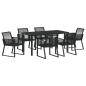 Preview: 7-teiliges Garten-Essset Schwarz Poly-Rattan