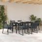 Preview: 7-teiliges Garten-Essset Schwarz Poly-Rattan