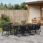 Preview: 9-teiliges Garten-Ess-Set Schwarz Poly-Rattan