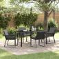 Preview: ARDEBO.de - 5-teilige Garten Esszimmer Set mit Kissen Schwarz Poly Rattan