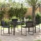 Preview: ARDEBO.de - 5-teiliges Garten-Essset mit Kissen Schwarz Textilene und Stahl
