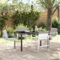 Preview: ARDEBO.de - 5-Teiliges Garten-Essset mit Kissen Weiß Textilene und Stahl
