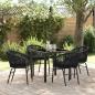 Preview: ARDEBO.de - 5-teiliges Garten-Essset Schwarz Poly-Rattan