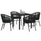 Preview: 5-teiliges Garten-Essset Schwarz Poly-Rattan