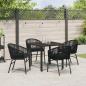 Preview: 5-teiliges Garten-Essset Schwarz Poly-Rattan