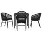 Preview: 5-teiliges Garten-Essset Schwarz Poly-Rattan