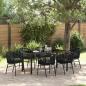 Preview: ARDEBO.de - 7-teiliges Gartenset in Schwarz Poly Rattan