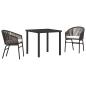 Preview: 3-teiliges Garten-Essset Braun Poly-Rattan
