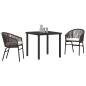 Preview: 3-teiliges Garten-Essset Braun Poly-Rattan
