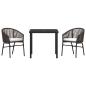 Preview: 3-teiliges Garten-Essset Braun Poly-Rattan