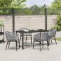 Preview: 5-teiliges Garten-Essgruppe Grau Poly-Rattan