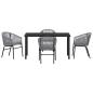 Preview: 5-teiliges Garten-Essgruppe Grau Poly-Rattan