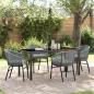 Preview: ARDEBO.de - 5-teiliges Garten-Esszimmer-Set Grau Poly Rattan