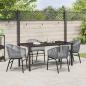 Preview: 5-teiliges Garten-Esszimmer-Set Grau Poly Rattan