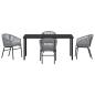 Preview: 5-teiliges Garten-Esszimmer-Set Grau Poly Rattan