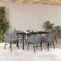Preview: 7-teiliges Garten-Esszimmer-Set Grau Poly Rattan