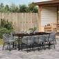 Preview: Garten Essgruppe 9 stk. Anthrazit Pulverbeschichteter Stahl